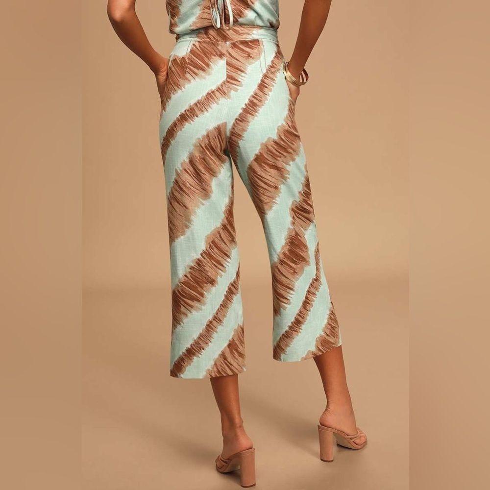Anthropologie SET Camille Tie-Dye High-Waisted Culottes + Tie-Back Crop Top | M - Picture 7 of 16